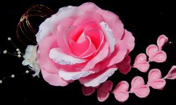画像1: 薔薇　髪飾り(コサージュ）◆ピンク　水引ビーズ◆　KG180