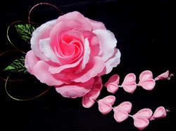 画像1: 薔薇　髪飾り(コサージュ）◆ピンク　水引２◆　KG180